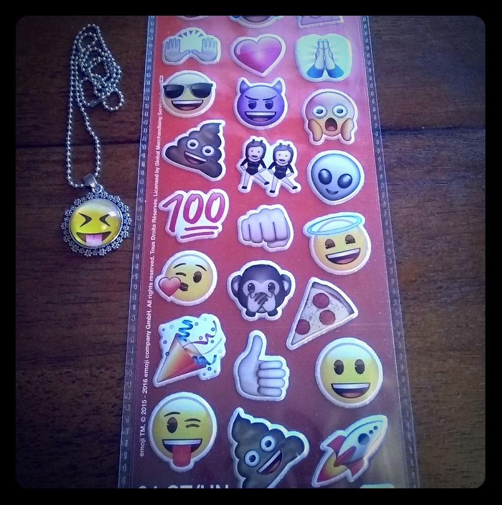 Emoji Necklace/Sticker Combo